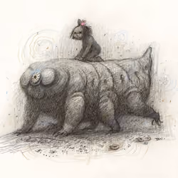 The little girl and her water bear 