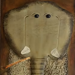 Content and Confused Elephant Head Shot