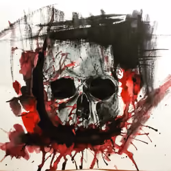 trash skull watercolor