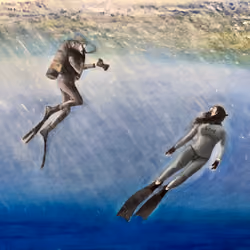 Diving Oil Painting