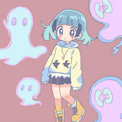 pop anime art - ghost and kawaii girl 29