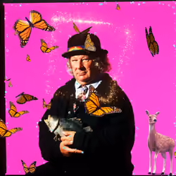 Wavy Gravy "Pretty In Pink with Friends" - May 8, 1996 - Photograph by Jay Blakesberg x TFA - Editio