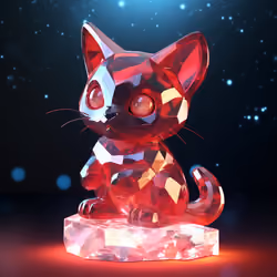Red Crystal Cat #039