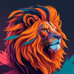 Colorful Lion Art 2