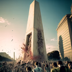 Zombies destroying the Obelisco • Buenos Aires (AI Generated)