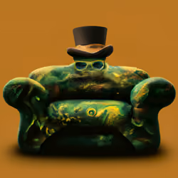 Green Sofa with Hat #13