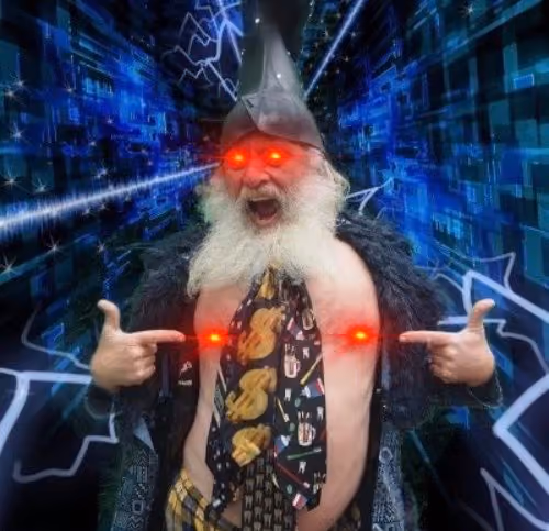 This Is Vermin Supreme with lazertits! NFT number one.