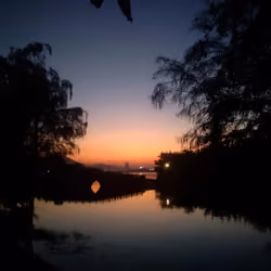 The sunset glow is charming