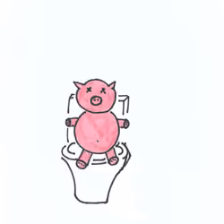 pigi on the toilet