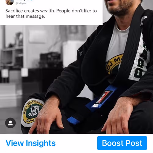 "Sacrifice, Brazilian Jiu-Jitsu" by Tai Lopez