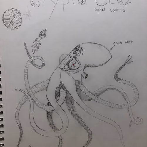 Crypto Octo Digital Comics sketch