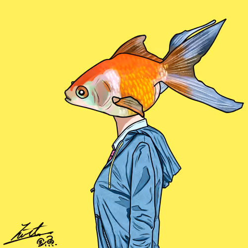 goldfish face girl　「fourth」  pastel yellow