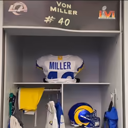 Von Miller SuperBowl LVI locker pregame