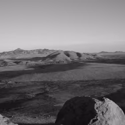 mountain rising from the desert