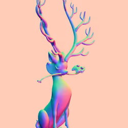 Auspicious deer#002204