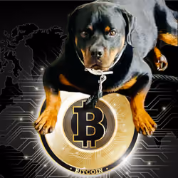 Rottweiler Prince Rocky Loving his Bitcoin