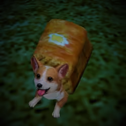 dog in a burger