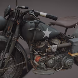 WW2 3D Model Harley Davidson WLA42 1942 - FBX