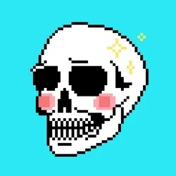 Blushing Pixel Skull