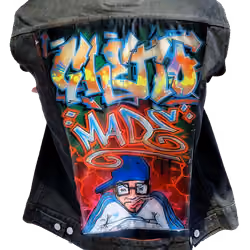 Ghetto Made Graffiti Jacket (size L) highest bid OWNS THE JACKET