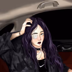 D-A-R-K Woman In a Car