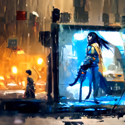 RAINY CYBERPUNK STREETS #23