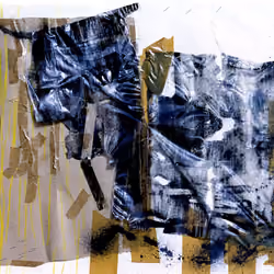 Particle collage with brown 3