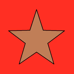 brown star on red background