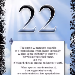 Numerology Cards - No: 22
