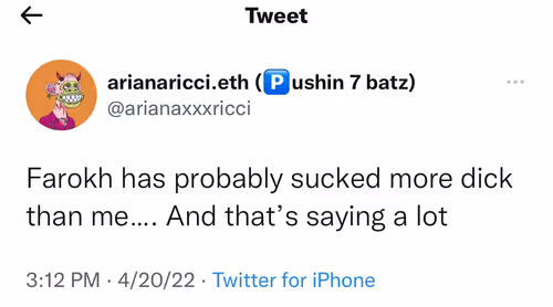 Ariana Ricci 1/1 tweets