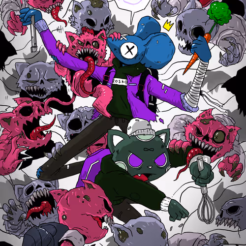 Rosko & Lucky Cat vs The Horde (Color Variant 011)