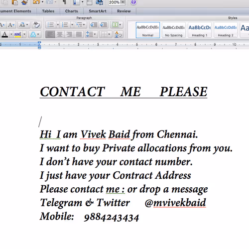 Contact ME please
