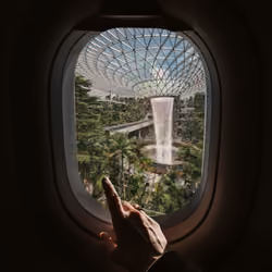 #11 Airplane Seat With The View Of Changi Jewel's Rain Vortex