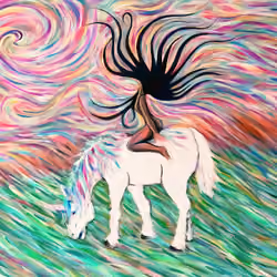 The girl and her unicorn