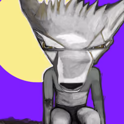 Wolf Boy Purple Background