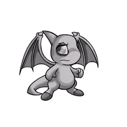 Neopets Shoyru Black & Grey
