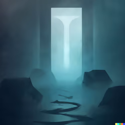 a door that is also a portal to another dimension, digital art