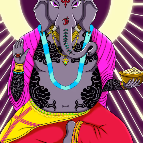 BLACK tattoo GANESH
