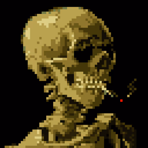 Head of a Skeleton with a Burning Joint
