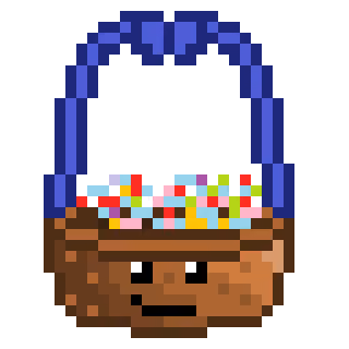 Basket #44 - Blue Handle, Blue Bow