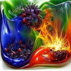 Melting glass color explosions