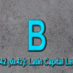 Latin Capital letter B, electric blue color