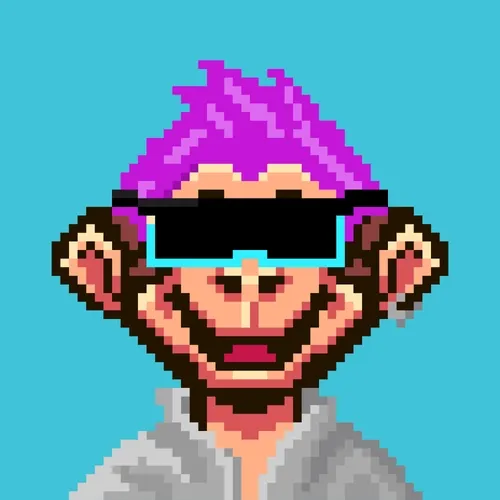 Pixel Ape #43 - Baby Caesar Neon