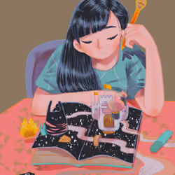 Girl Looking Down ✕ Fantasy Book