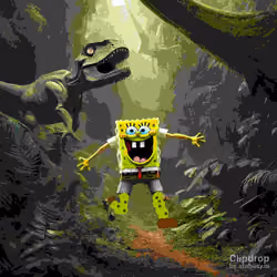 spongebob in jurassic park