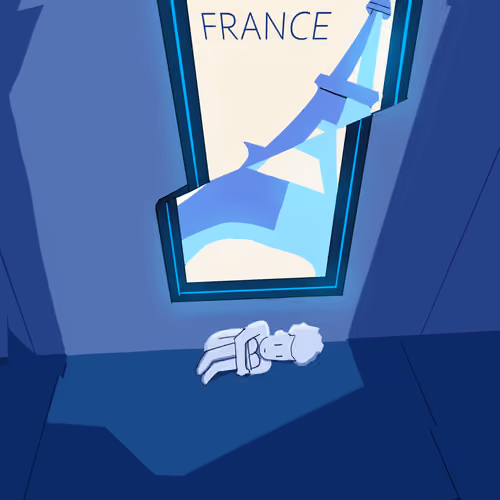 She's in France