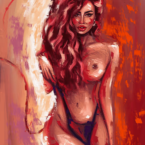 Angel and Devil in a woman
