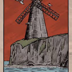 Red Sky Windmill