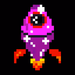 Pixelart rocket "E-Girl" #2