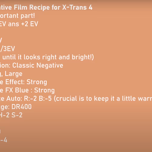 Fujifilm Classic Recipe